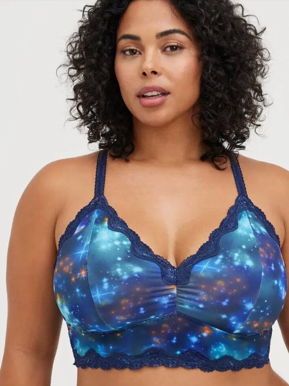 Like New Torrid Curve 1X Galaxy Print Blue Microfiber Bralette